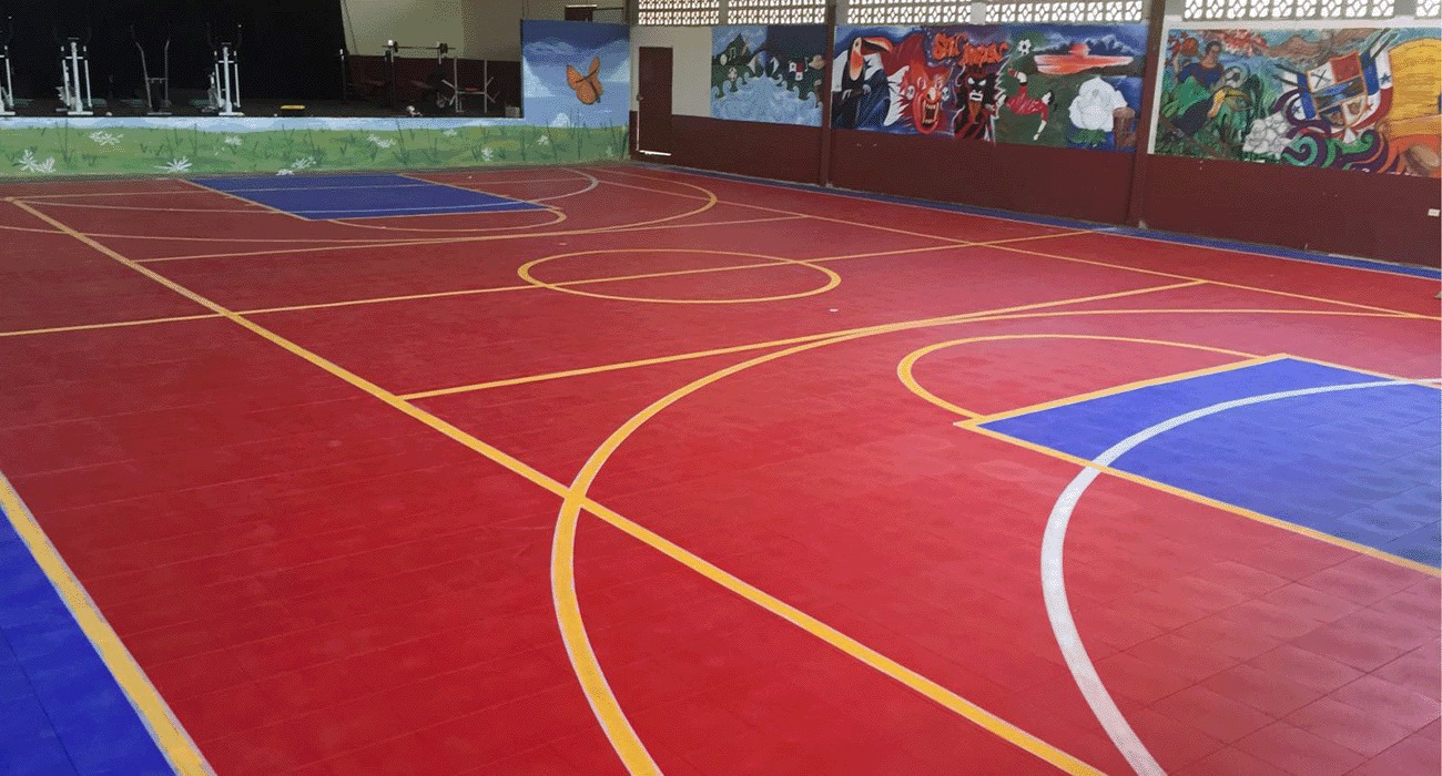 basketball court modular floor tile system